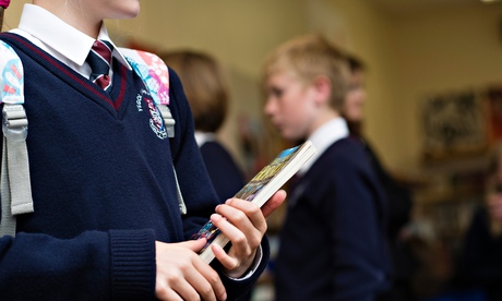 Pupils in school uniform in a secondary comprehensive school in Wales