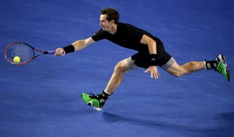 Murray of Britain chases down a shot.