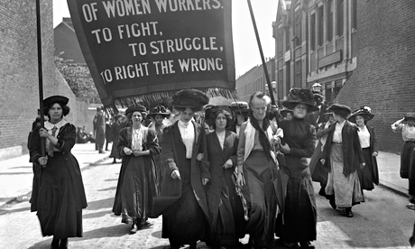 A suffragette march in 1911 by the National Federation of Women Workers in Bermondsey, London