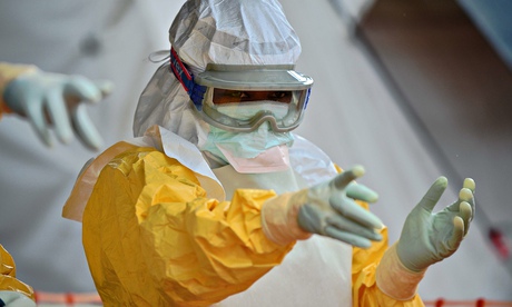 A medical worker in Sierra Leone