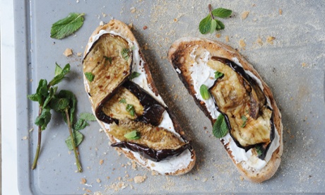 Maple-marinated aubergines