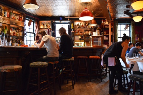 The bar at the Spotted Pig.
