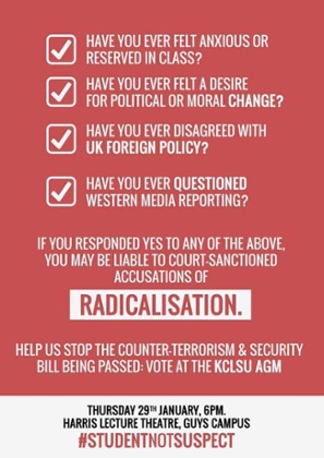 Poster circulated by King's College London students online