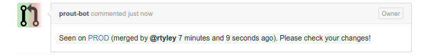 Seen on PROD (merged by @rtyley 7 minutes and 4 seconds ago). Please check your changes!