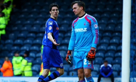 Peter Vincenti celebrates putting Rochdale ahead against Nottingham Forest.