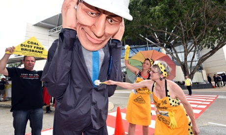 Anti coal protesters pretend to 