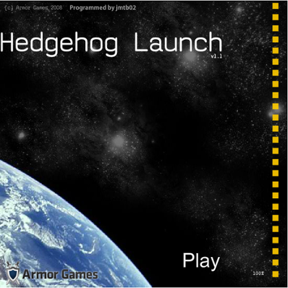 A hedgehog is launched.