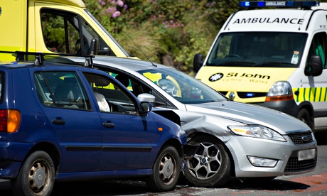 Two cars road traffic accident 