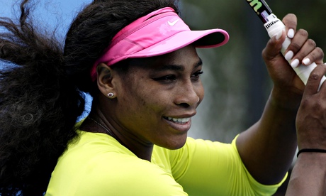Serena Williams of the United States during a practice session for the Australian Open women's final