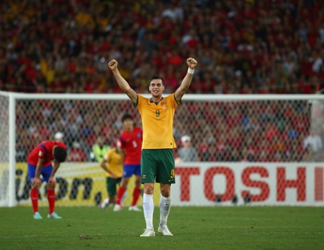 Tomi Juric celebrates at the final whistle.