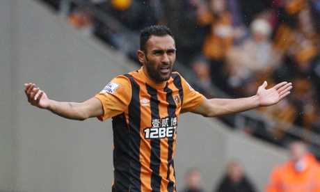 Ahmed Elmohamady reacts after his disallowed goal.