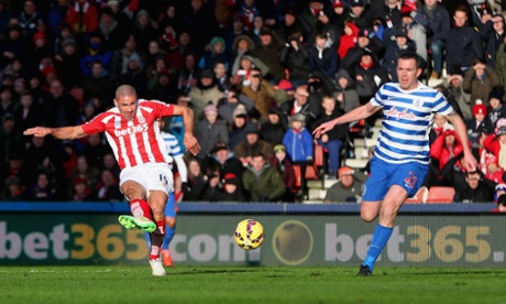 Jonathan Walters scores his eighth of the season against a shambolic QPR.