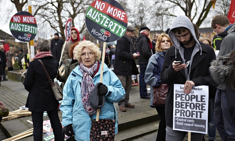 Annette May at the March for Homes demonstration near her flat in Kennington, London.