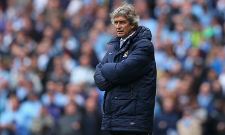 MANCHESTER, ENGLAND - MAY 11:  The Manchester City Manager Manuel Pellegrini looks on during the Barclays Premier League match between Manchester City and West Ham United at the Etihad Stadium on May 11, 2014 in Manchester, England.  (Photo by Alex Livesey/Getty Images)FootballSoccerClub SoccerPremier LeagueEnglish Premier LeagueEnglish Soccer LeagueEnglish Soccer ClubManchester CityManchester City F.C.west hamWest Ham United F.C.