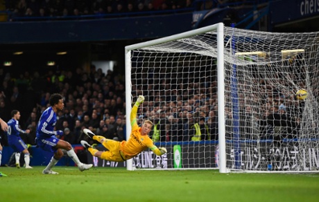 Loic Remy's shot hits the back of Joe Hart's net. Remy is in the side as Costa is serving a suspension.