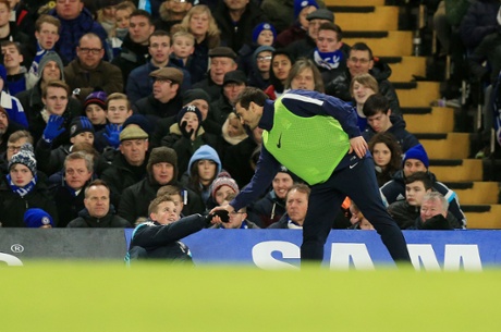 Manchester City's Frank Lampard shakes hands with a ball boy on his return to Stamford Bridge.
