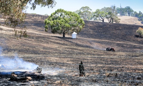 Fire damage to property surrounding the Adelaide Hills district of Cudlee Creek.