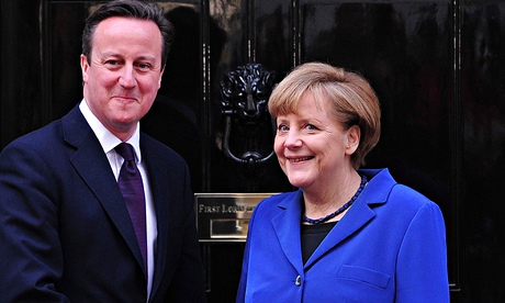 David Cameron with Angela Merkel in February 2014