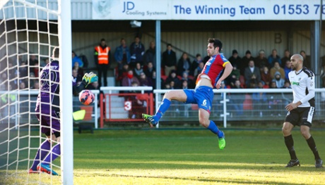 Scott Dann scores the opener for Crystal palace.