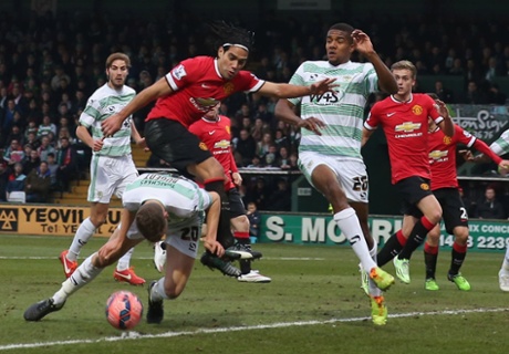 Radamel Falcao gets a chance to shoot.