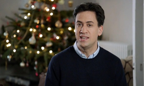 Ed Miliband delivering his Christmas message