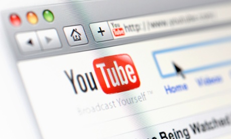 The YouTube logo and search tool. 