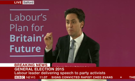 Ed Miliband speaking in Salford on 5 January 2014.