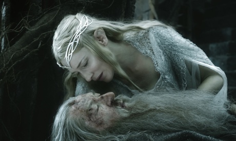 Cate Blanchett and Ian McKellen in Peter Jackson's The Hobbit: The Battle of the Five Armies.