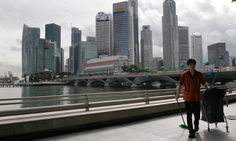 A Singapore street cleaner.