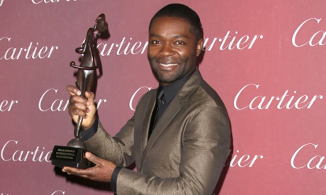 David Oyelowo with his award at the Palm Springs International film festival.