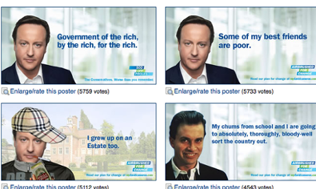 Photoshopped David Cameron posters