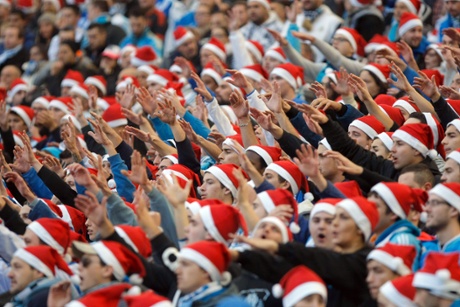 Marseille supporters during the Ligue 1 game against Lille in December.