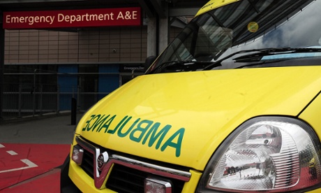 An ambulance outside an A&E department.