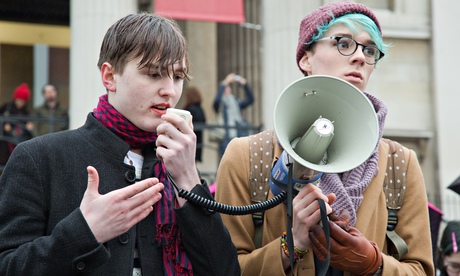A speaker reflects on the experience of Leelah Alcorn at a vigil held in her memory in London