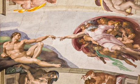The Creation of Man by Michelangelo, in the Sistine Chapel