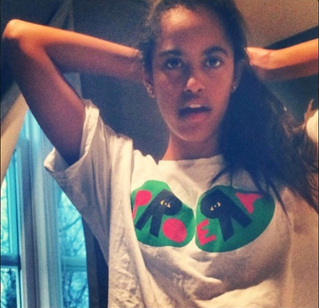 Malia Obama with a Pro Era T-shirt