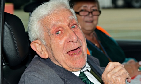 Bernard Jordan returning to Britain after his great escape to attend the 2014 D-day commemorations