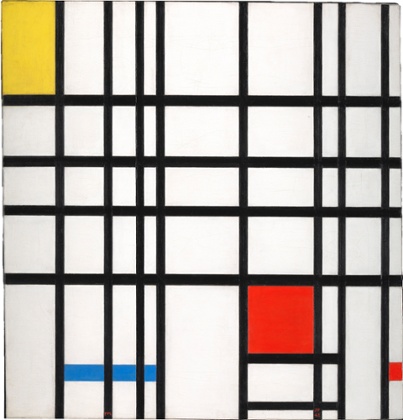 Piet Mondrian's Composition with Yellow, Blue and Red (1937).