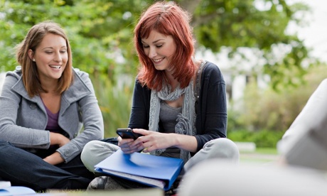 Students on grass
