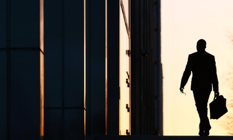 Employee in suit with briefcase