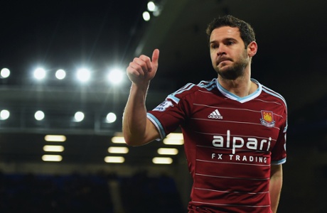 Matthew Jarvis of West Ham United gives up a thumbs.