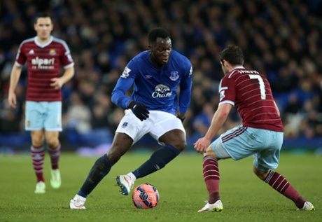 Romelu Lukaku skips past Matthew Jarvis.