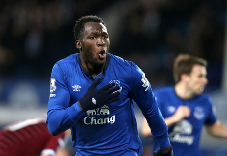 Romelu Lukaku celebrates scoring to force the replay. replay.