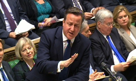 David Cameron at prime minister's question time on 7 January 2015.