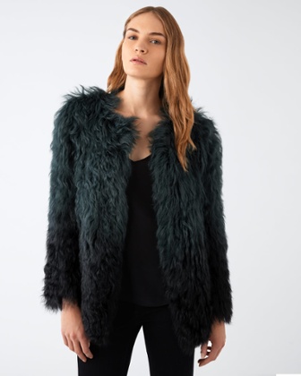 Jigsaw degrade sheepskin coat