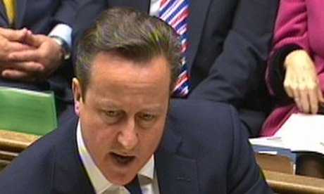 David Cameron at prime minister's question time on 7 January 2015.