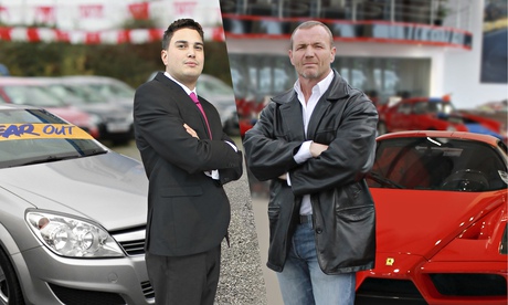 Louis and Darren in Supercars Vs Used Cars: The Trade Off. Photograph: Kevin Callanan/BBC/Boundless 