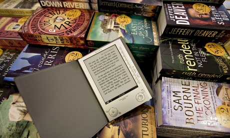 E-reader and books