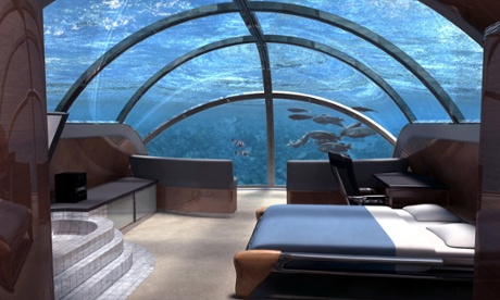 Five-star luxury on the ocean floor - the imagined Poseidon Resort project.