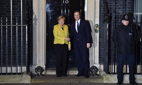 Merkel and Cameron outside Number 10